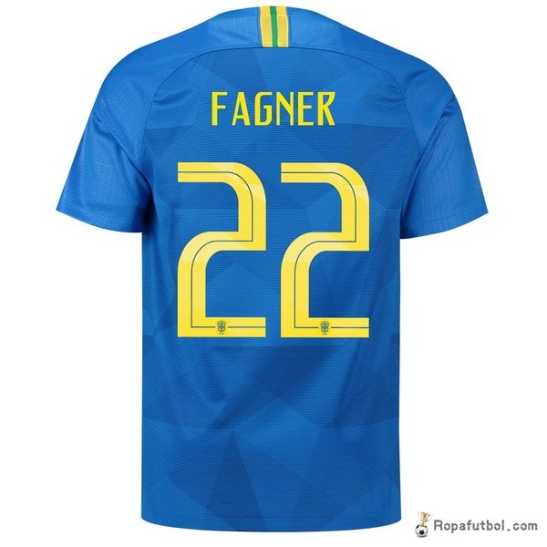 Camiseta Brasil Replica Segunda Ropa Fagner 2018 Azul